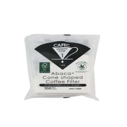 Cafec Abaca+ Κωνικά Χάρτινα φίλτρα Καφέ APC1-100W 1 φλιτζάνι 100 τεμάχια Λευκό